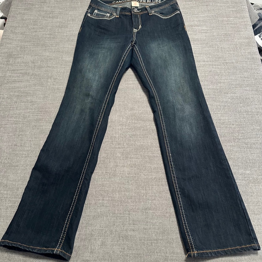 Canyon River Blues Jeans Womens 10 Dark Blue  Bootcut Embellished Y2K Denim